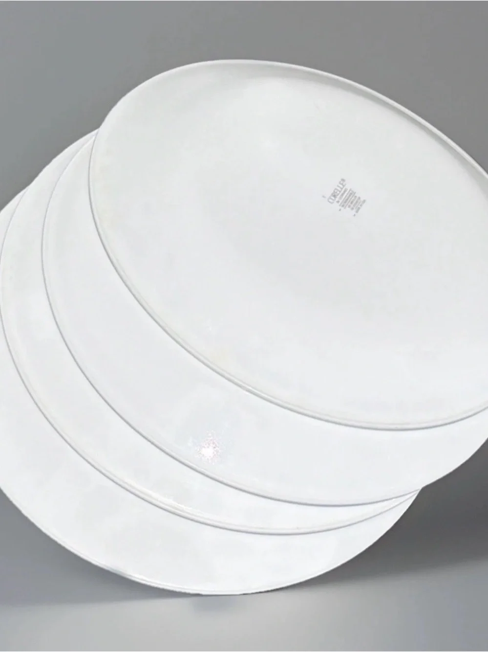 4 Corelle Dinner Plates Rosemarie Pink Tulips Green Rings  10.25